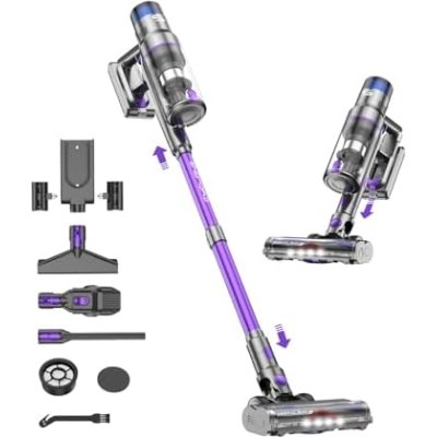 Escoba aspirador sin cable 55kPa 580W 75mins doble depósito