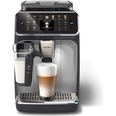 Philips Cafetera Serie 5500 EP5546/70 negro y plata LatteGo SilentBrew